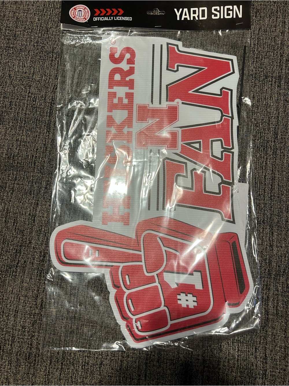 Nebraska Cornhuskers Yard Sign "Fan" Foam Finger Team Logo - Red & White